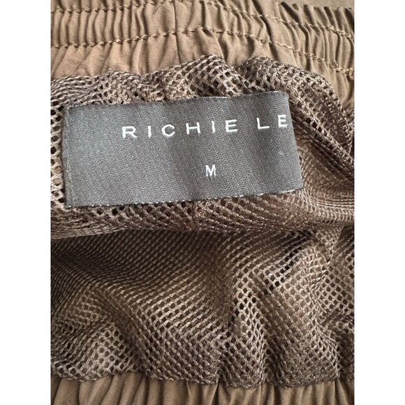 Richie Le Collection Cargo Short Mens Sz M Brown Utility RLC Pockets Drawstring - Picture 9 of 9